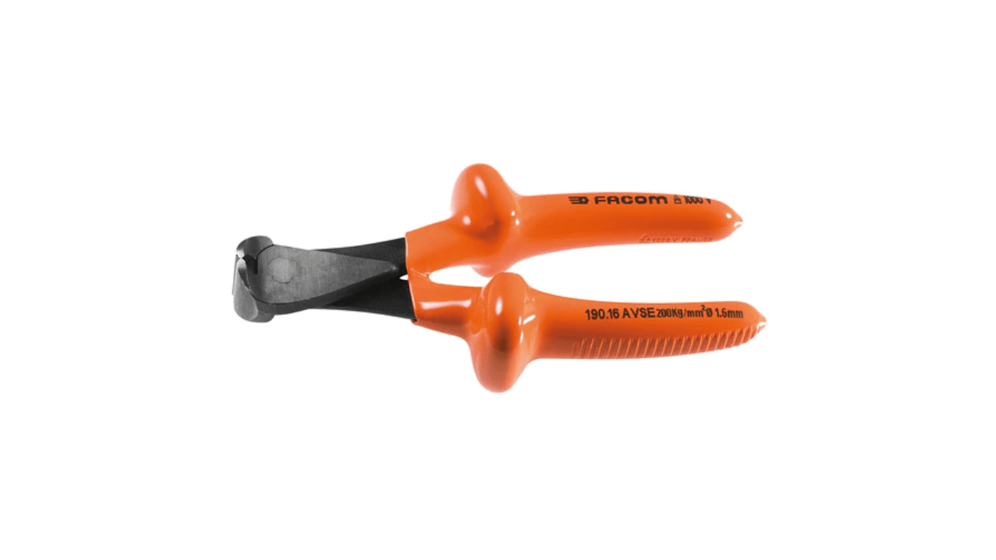 Facom Round Nose Pliers, 170 mm Overall, Straight Tip