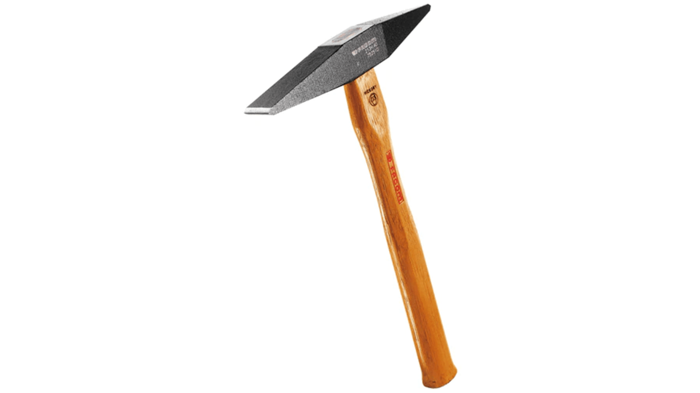 Martillo de astillado para soldadores Facom de 480g, cabezal de Acero, mango de Madera de nogal, longitud 270 mm