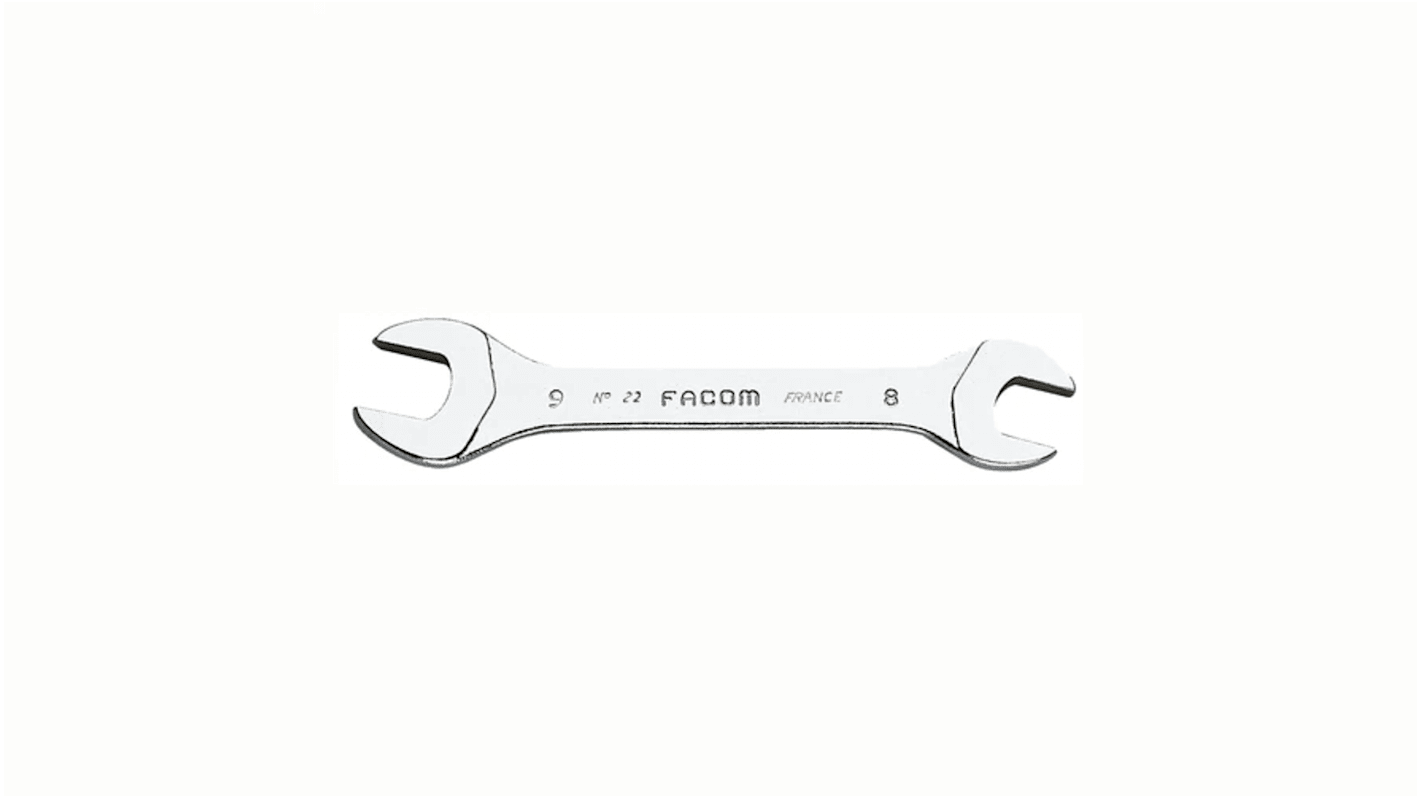 Facom Open Ended Spanner, 8mm, Metric, Double Ended, 90 mm Overall