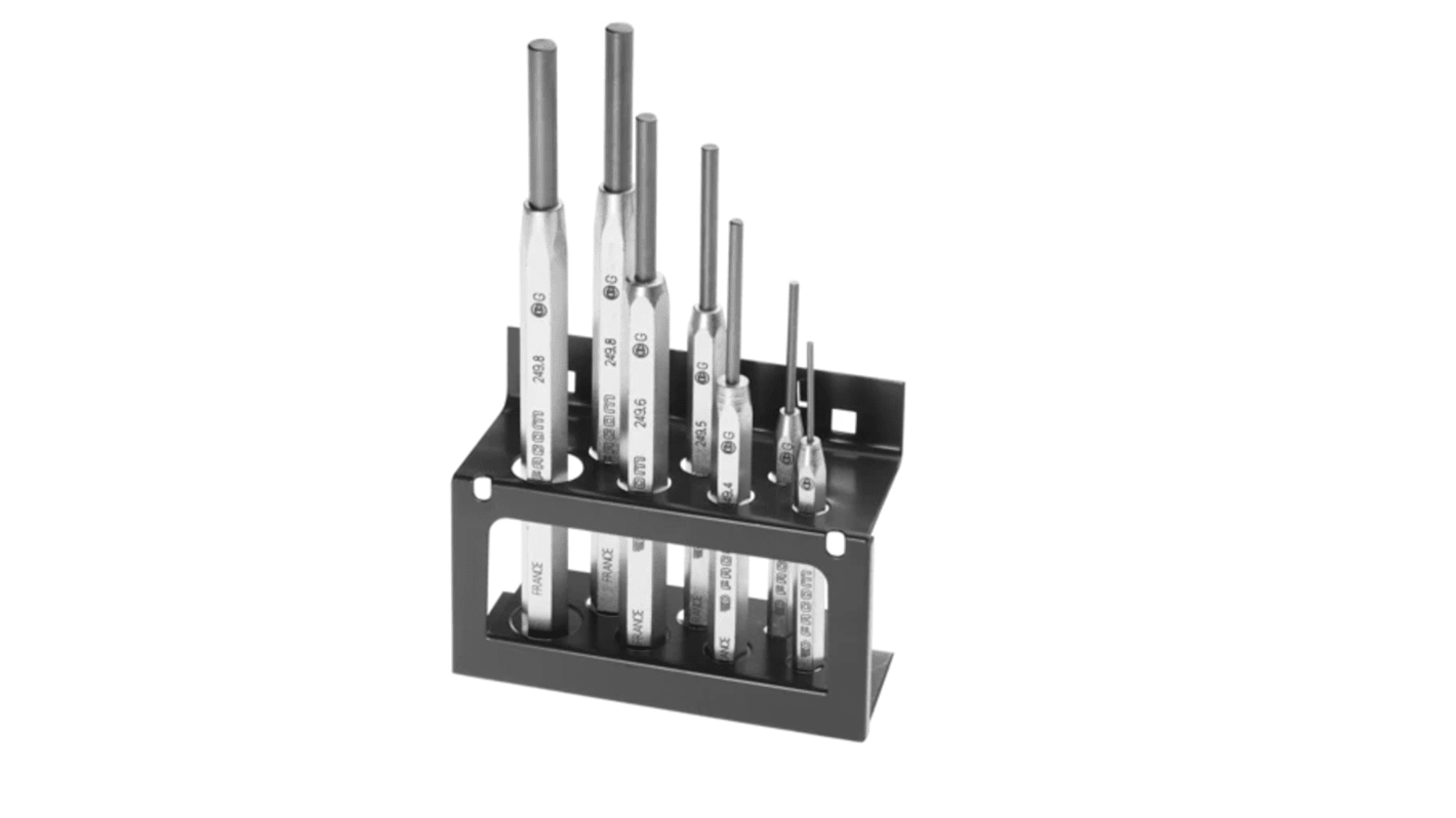 Facom 7-Piece Punch Set, 2 mm, 3 mm, 4 mm, 5 mm, 6 mm, 8 mm, 10 mm Shank