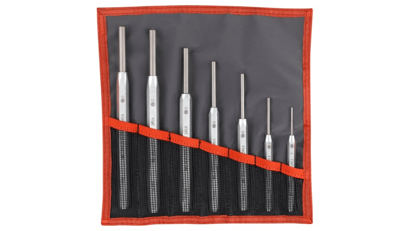 Facom 9-Piece Punch, 1.5 mm, 2.5 mm, 2 mm, 3.5 mm, 3 mm, 4 mm, 5 mm, 6 mm Shank