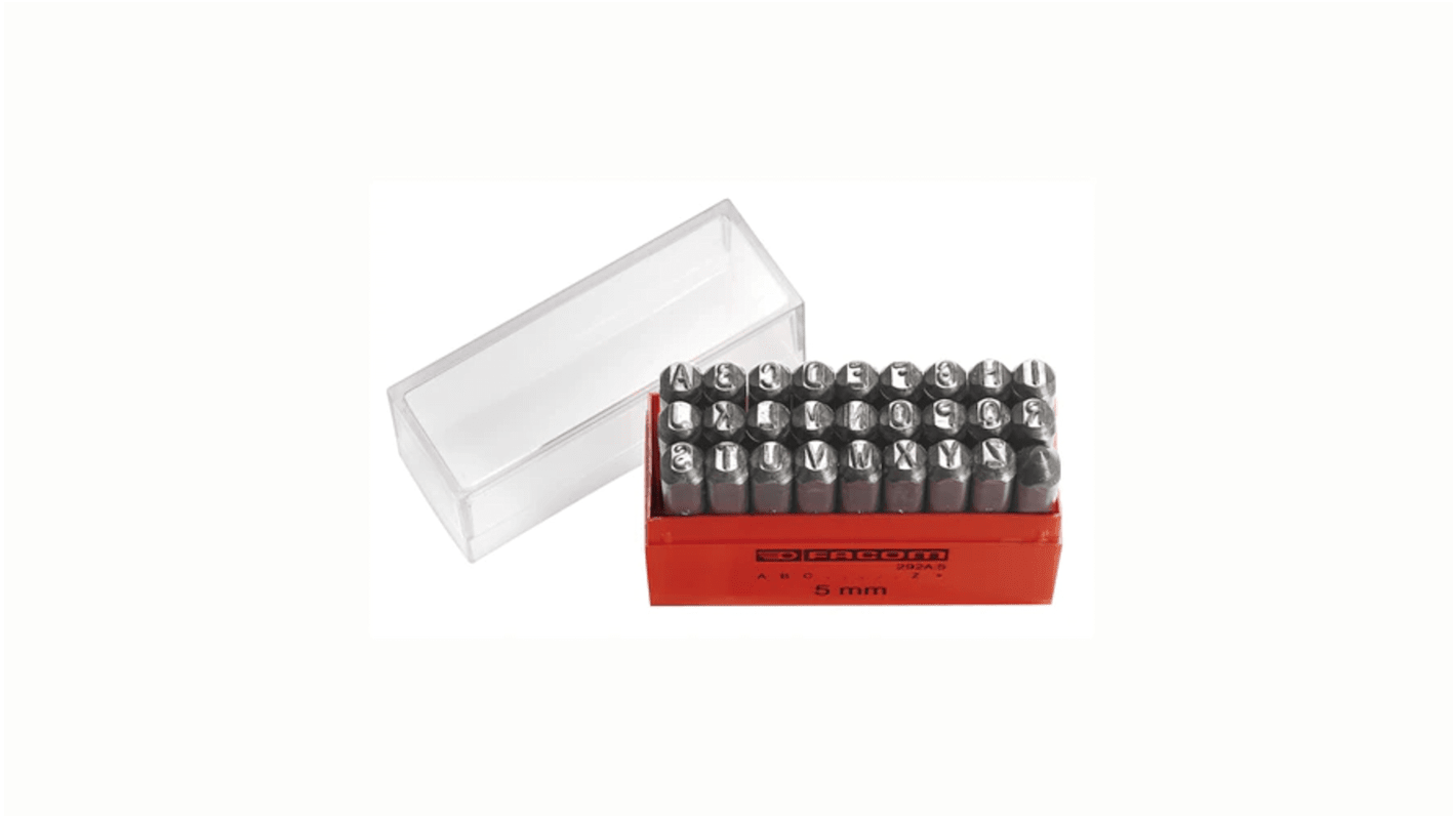 Facom 3mm x 26 Piece Engraving Letter Punch Set, (Letters: A → Z)