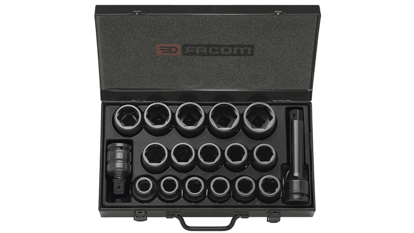 Facom 20-Piece Metric 3/4 in Impact Socket Set , 6 point