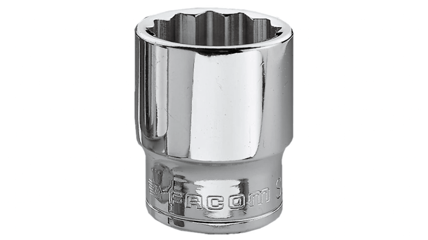 Facom 3/8 in Drive 13/16in Standard Socket, 12 point, 33 mm Overall Length