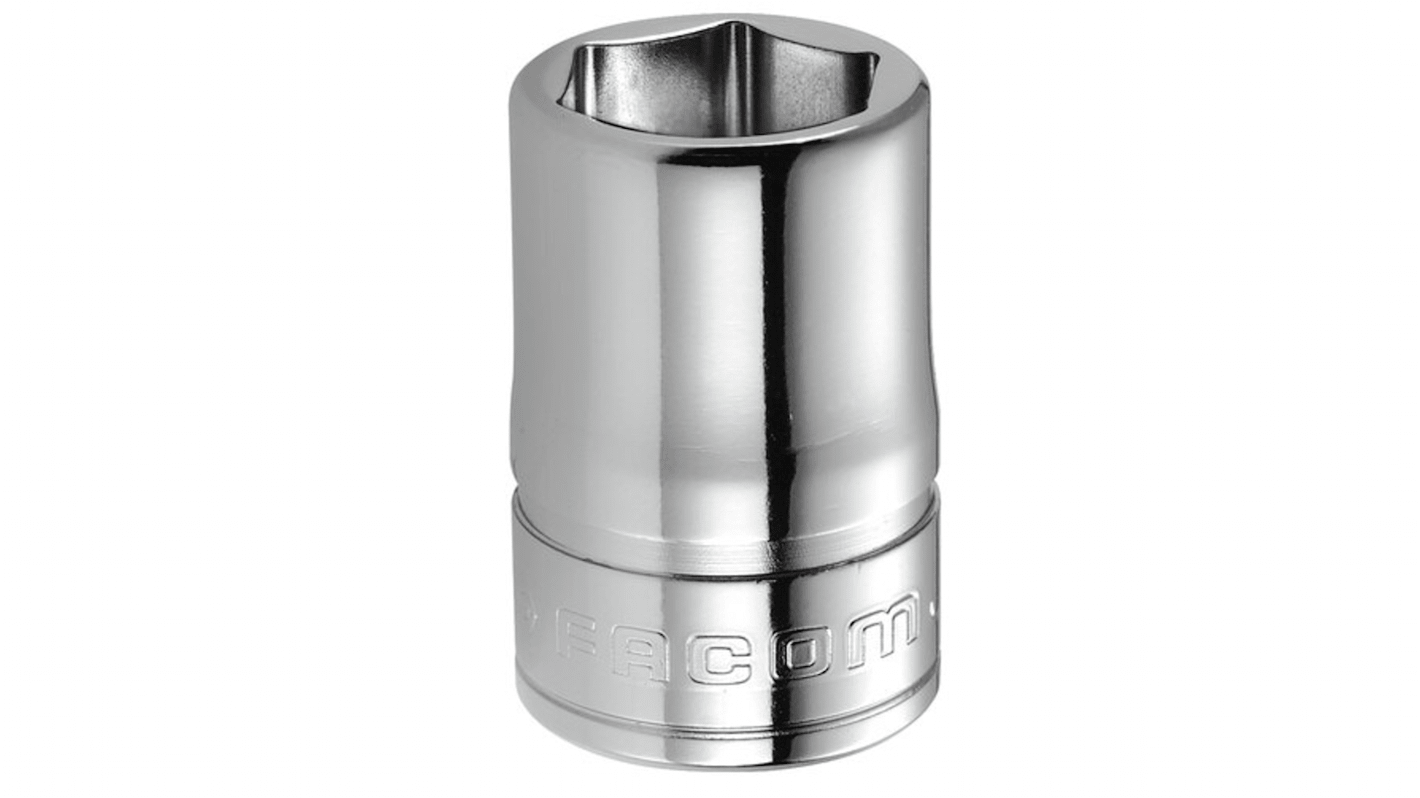 Facom 3/8 in Drive 15mm Standard Socket, 6 point, 30 mm Overall Length