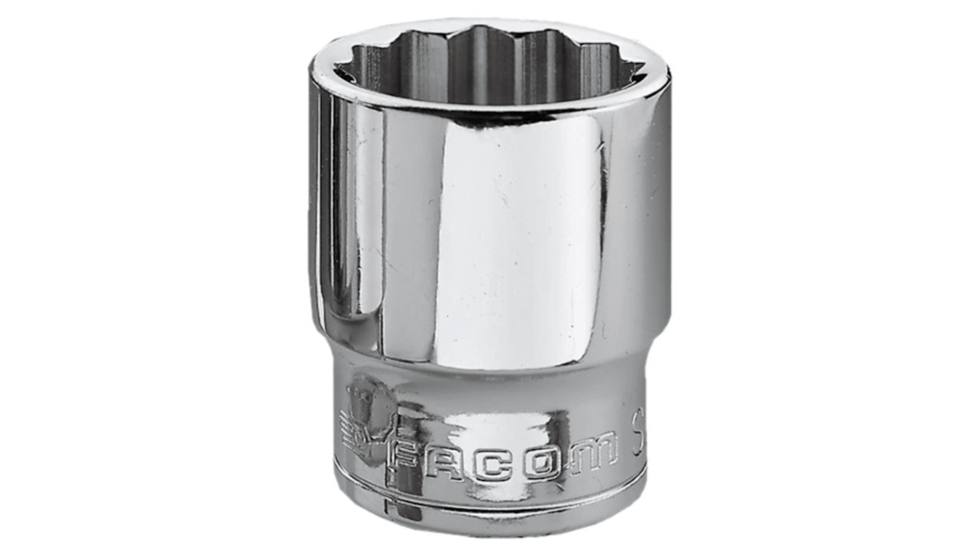 Facom 3/8 in Drive 23mm Standard Socket, 12 point, 33 mm Overall Length