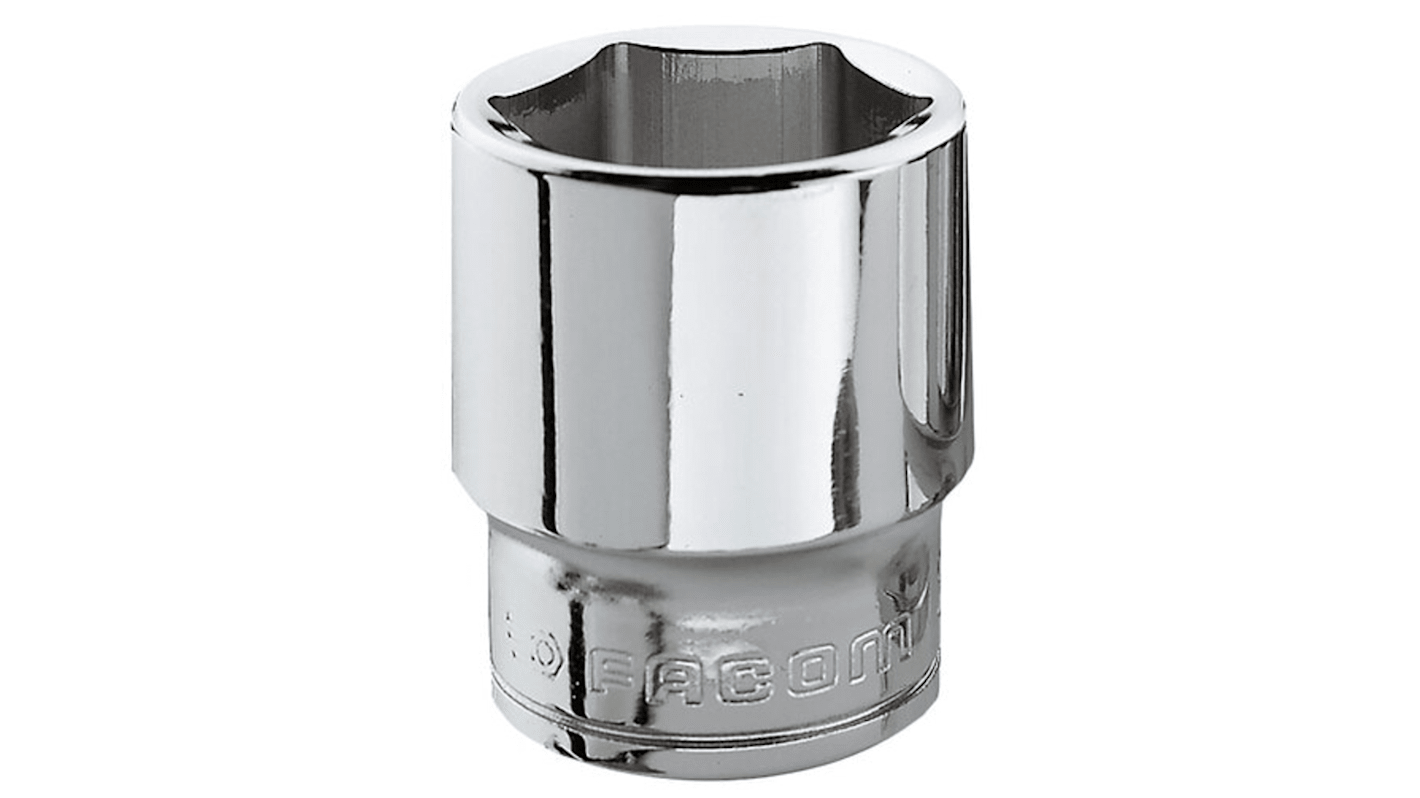 Facom 3/8 in Drive 23mm Standard Socket, 6 point, 33 mm Overall Length