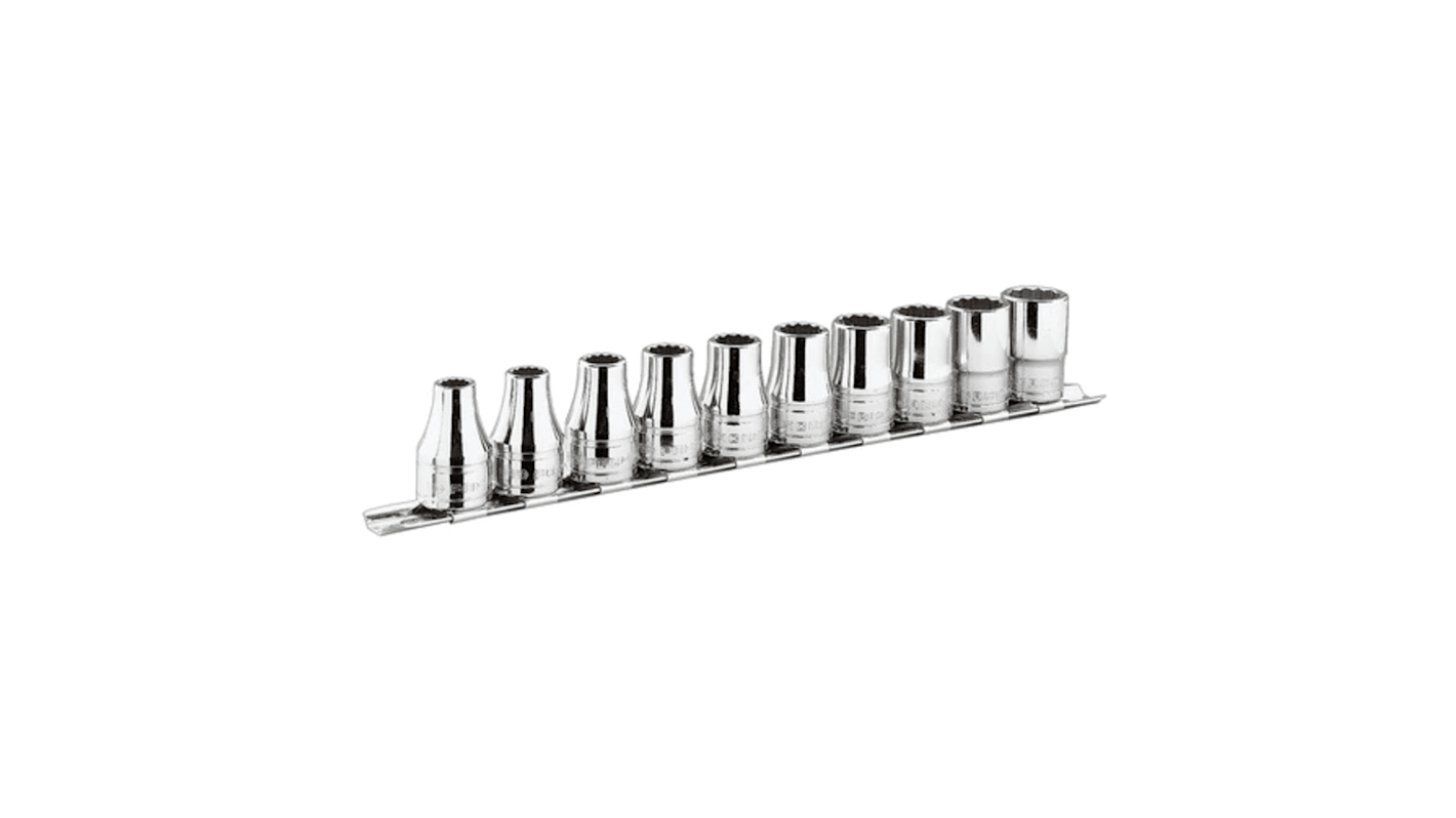 Facom 3/8 in Standard Socket Set, 12 point