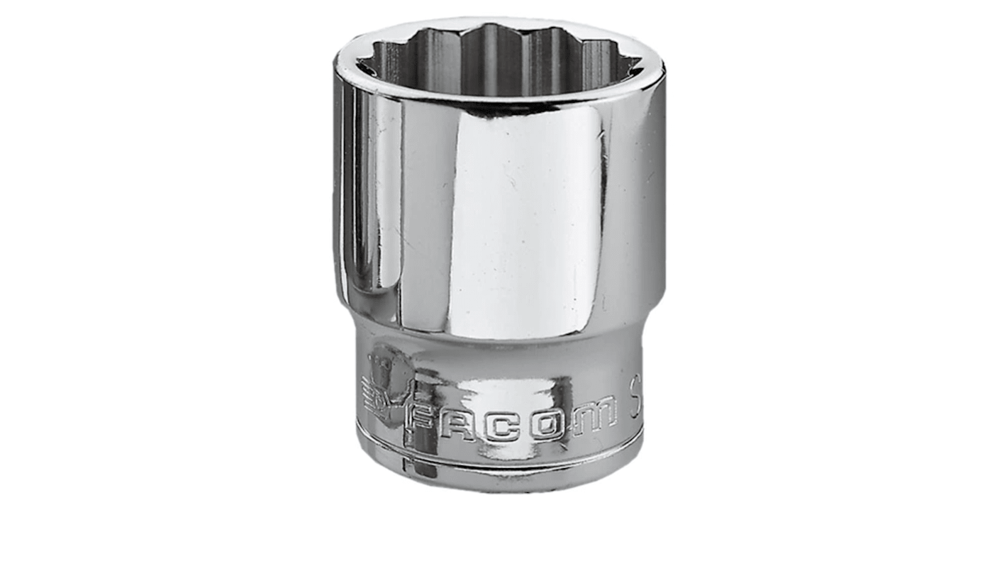 Facom 3/8 in Drive 9/16in Standard Socket, 12 point, 30 mm Overall Length