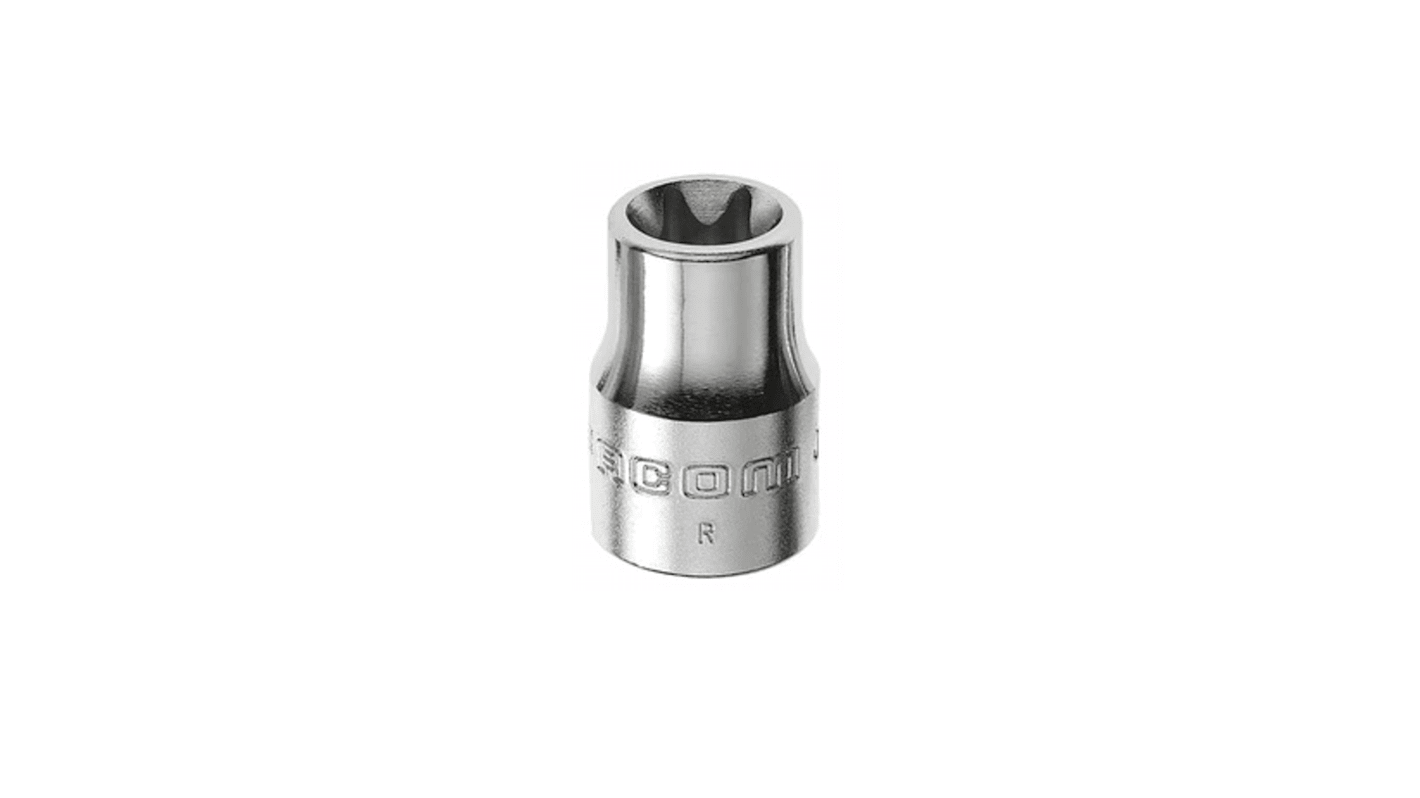 Facom 3/8 in Drive E10 Standard Socket, e-Torx, 26 mm Overall Length