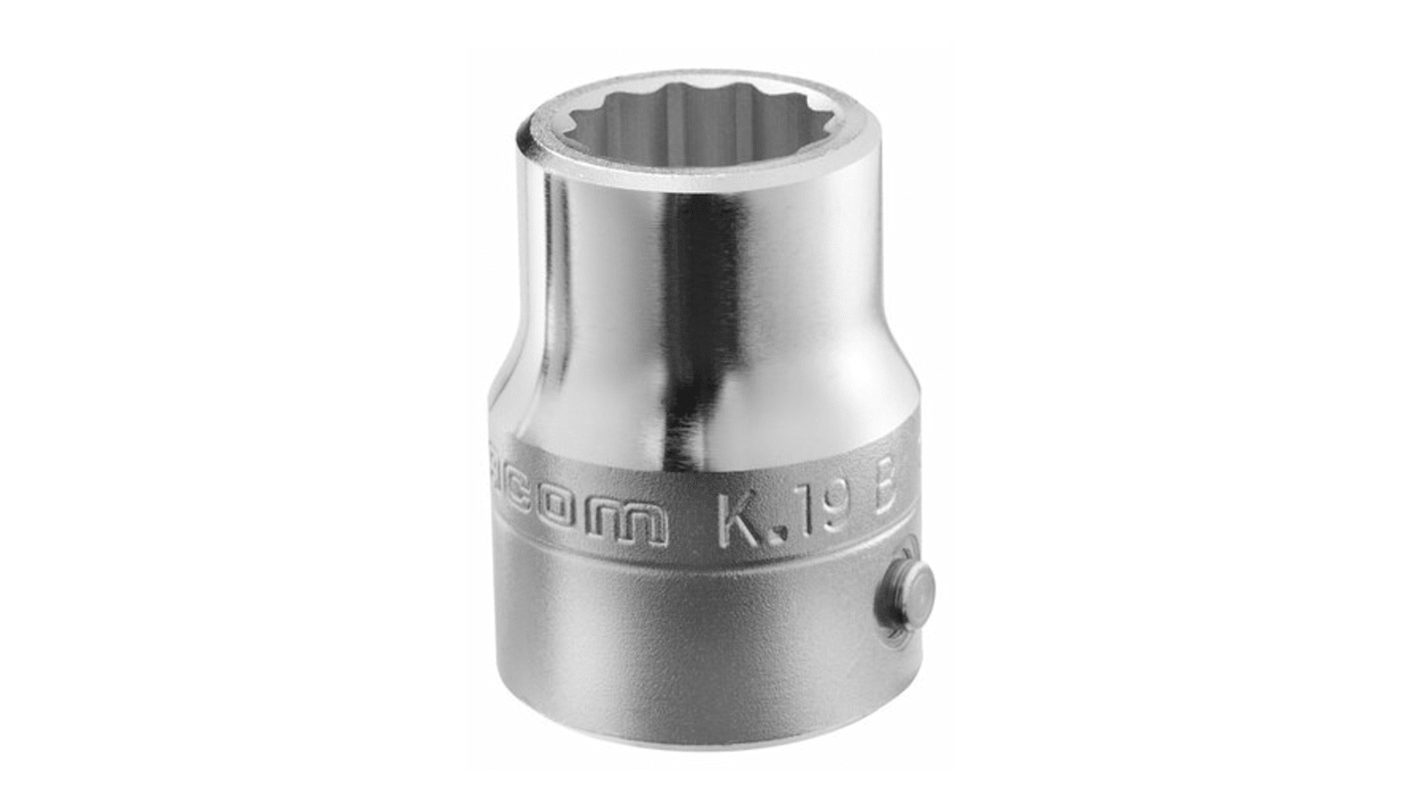 Facom 3/4 in Drive 19mm Standard Socket, 12 point, 51 mm Overall Length