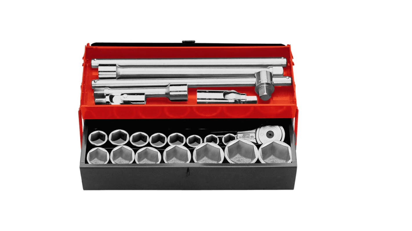 K.441A Metric 3/4 in Standard Socket Set with Ratchet, 6 point RS
