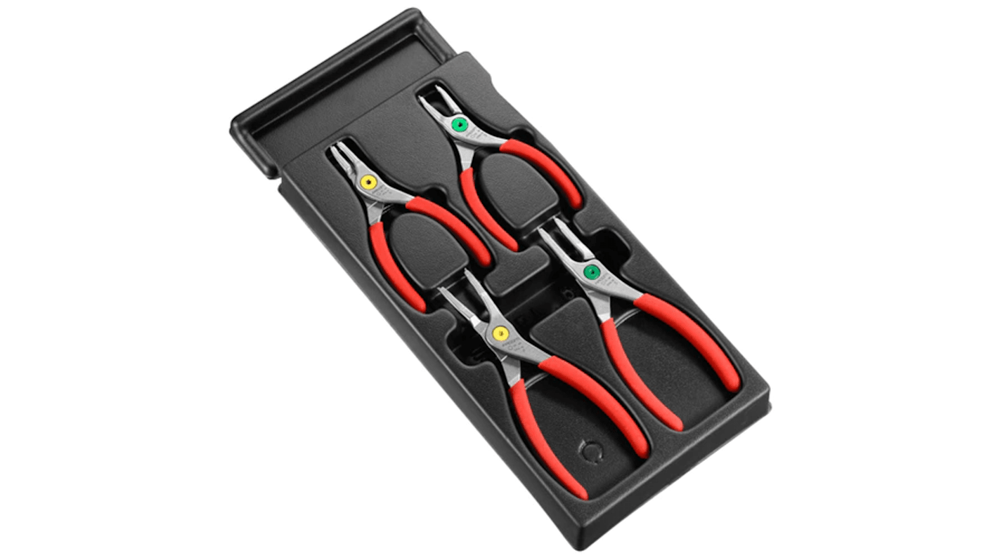 Facom 4-Piece Circlip Pliers, 175 mm Overall