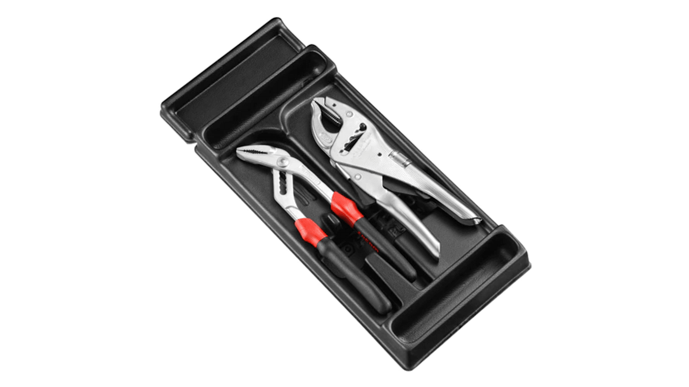 Facom 2-Piece Long Nose Pliers, 175 mm Overall, Lock Grip Tip