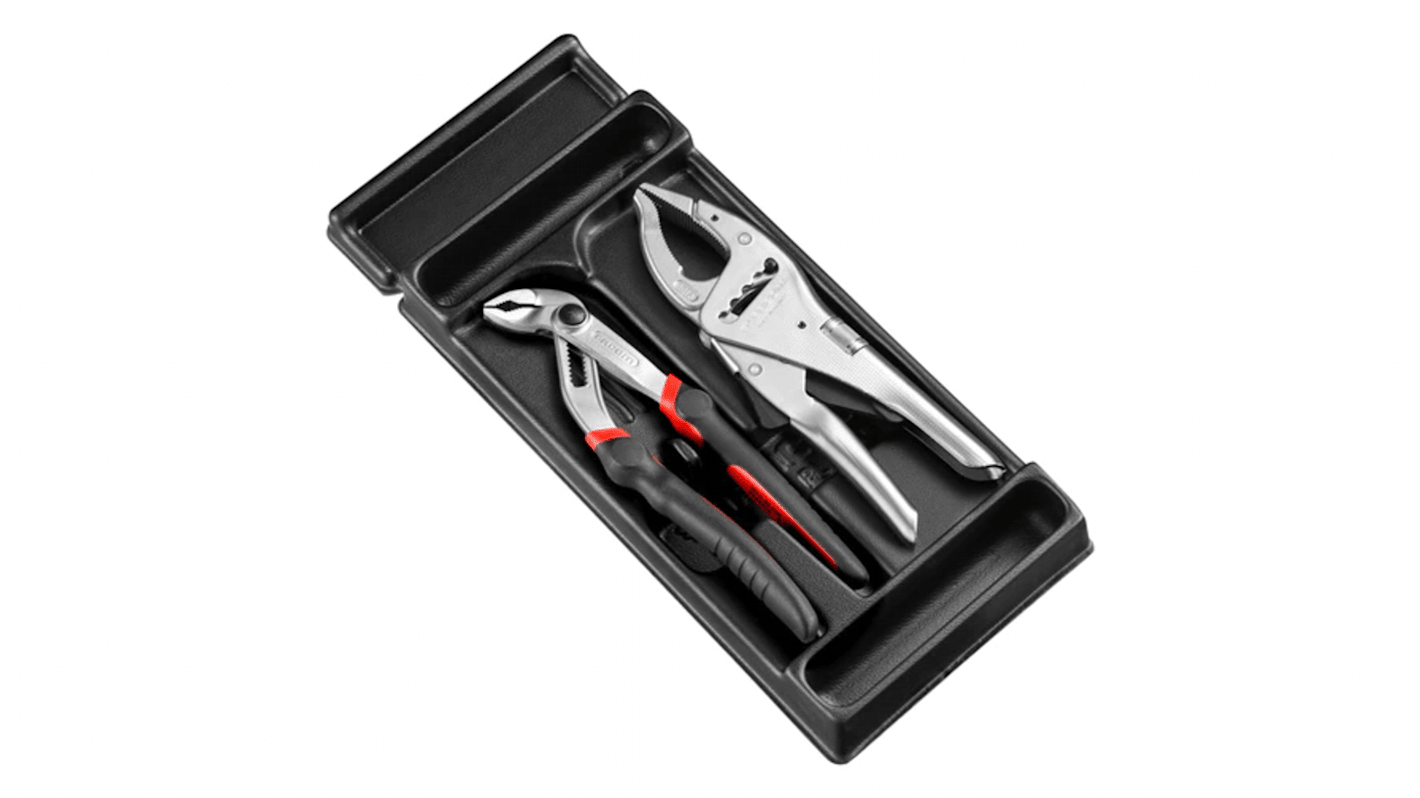 Facom 2-Piece Long Nose Pliers, 175 mm Overall, Lock Grip Tip