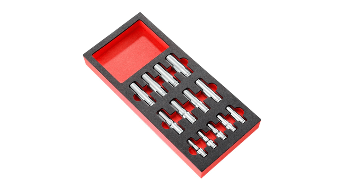 Facom Metric 1/2 in Deep Socket Set , 6 point