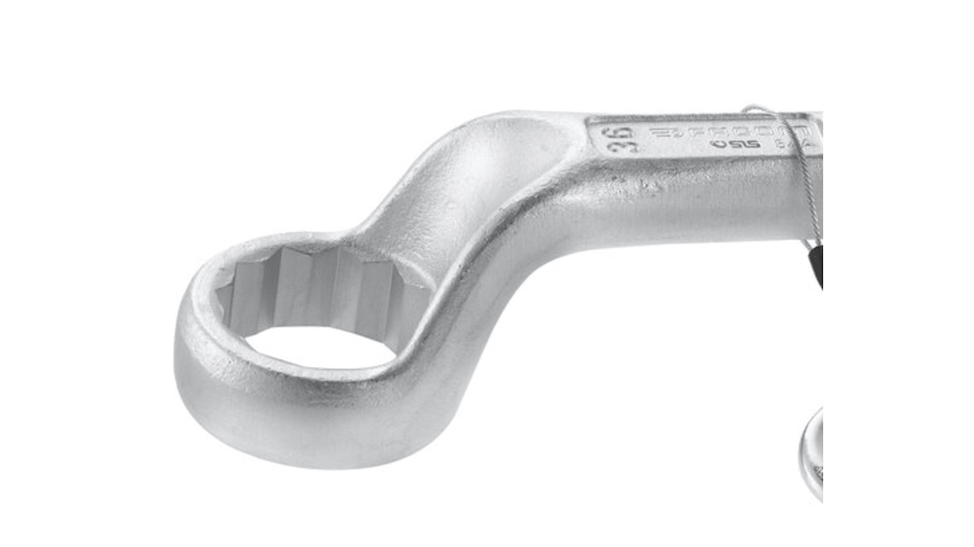 Facom Heavy duty offset ring wrench, 24 → 46 mm, Satin Chrome Finish