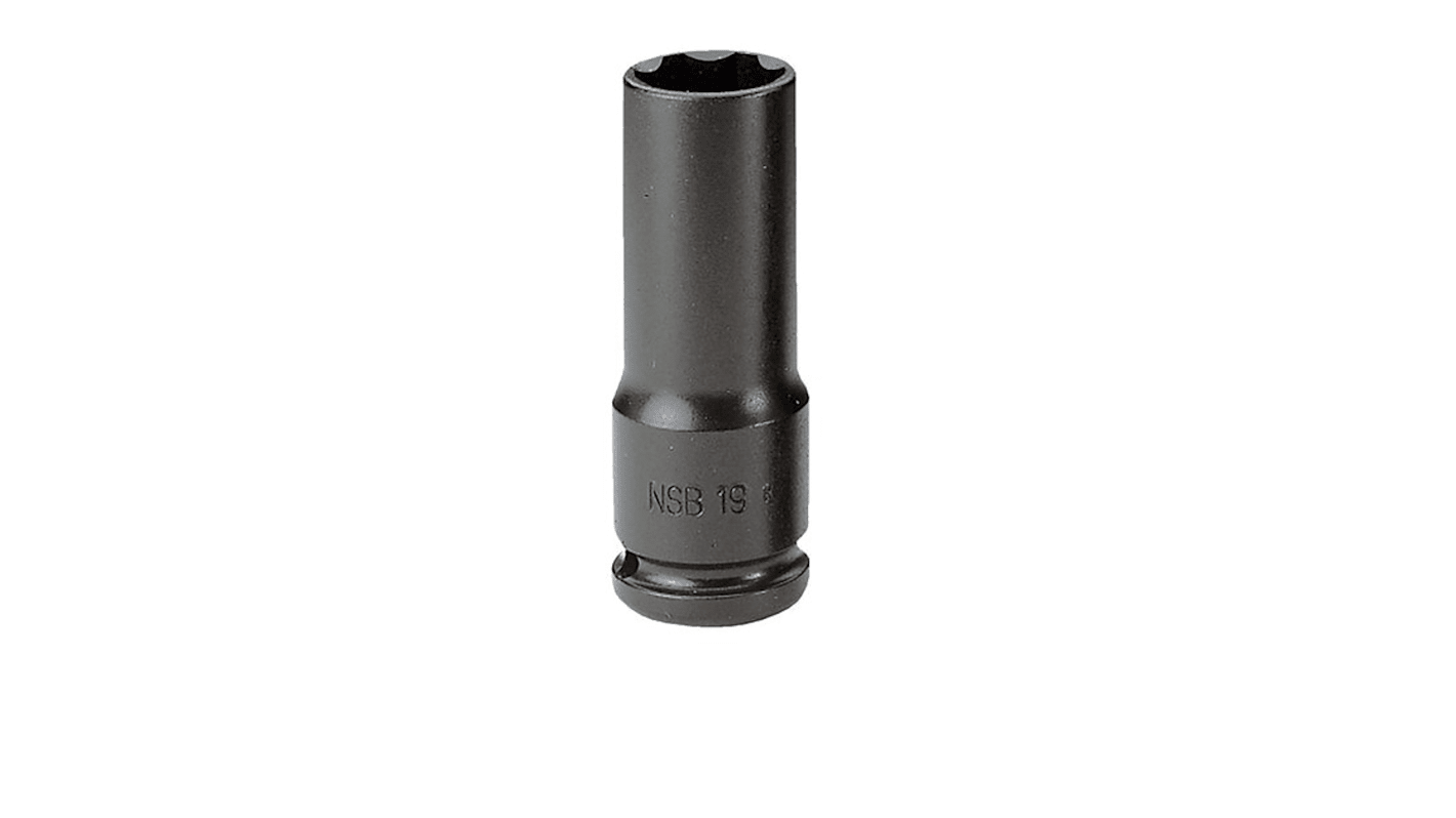 Facom 19mm, 1/2 in Drive Impact Socket, 80 mm length