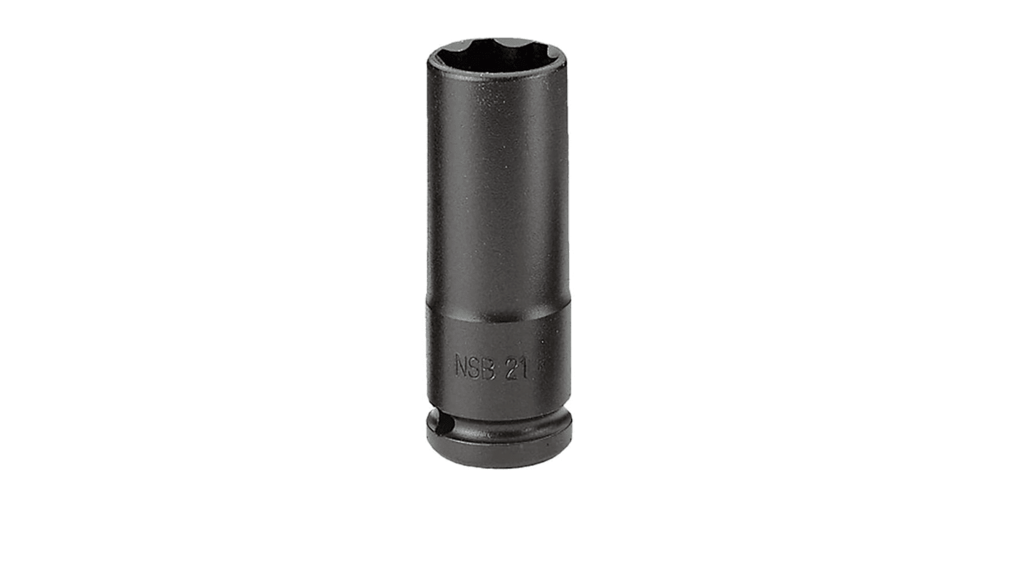 Facom 21mm, 1/2 in Drive Impact Socket, 80 mm length