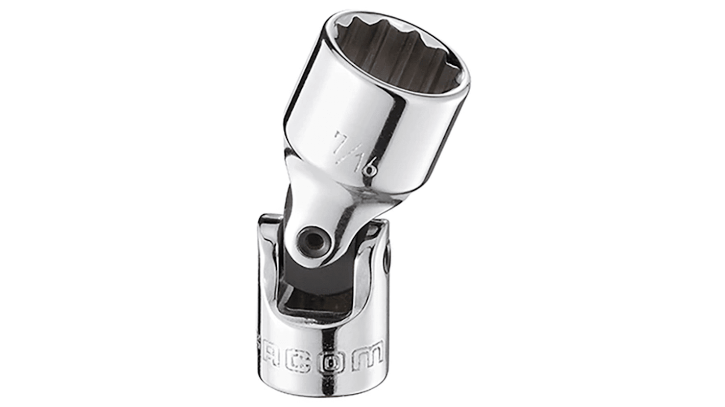 Facom 1/4 in Drive 3/16in Universal Joint Socket, 12 point, 31.6 mm Overall Length