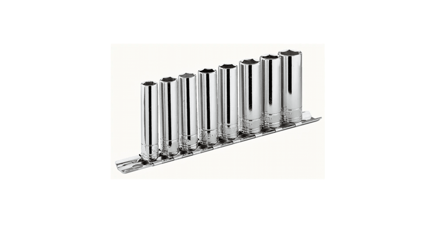 Facom 5-Piece Metric 1/4 in Deep Socket Set , 6 point