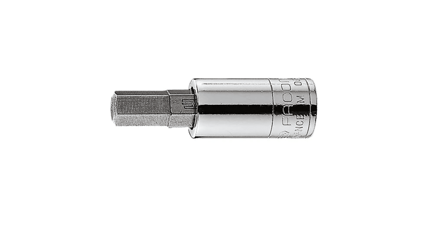 Facom 1/4 in Drive Bit Socket, Hex Bit, 10mm, 37 mm Overall Length