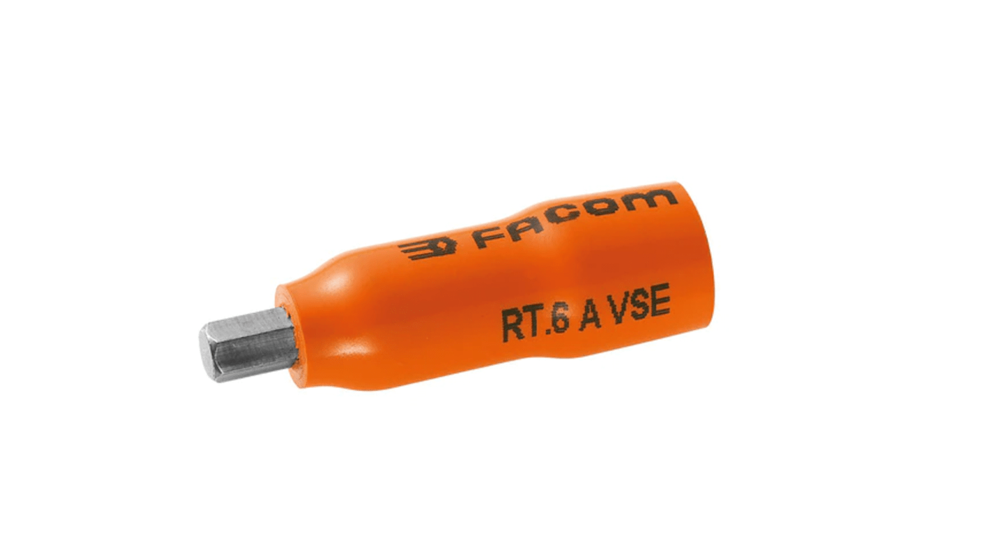 Facom 1/4 in Drive 5mm Insulated Bit Socket, Hex Bit, VDE/1000V, 37 mm Overall Length