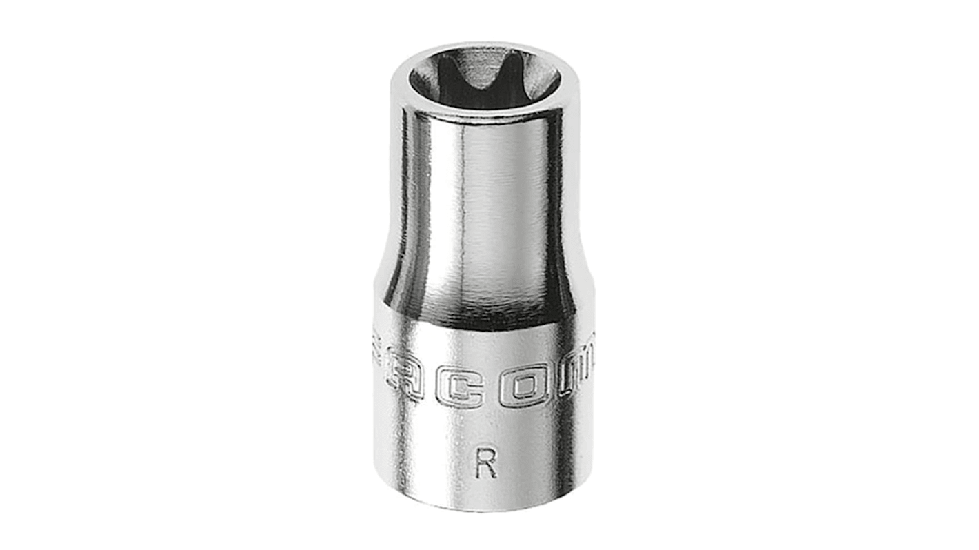 Facom 1/4 in Drive E4 Standard Socket, e-Torx, 22 mm Overall Length