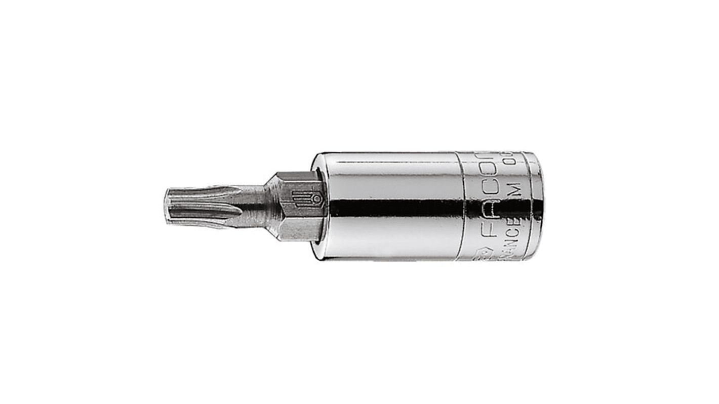 Facom 1/4 in Drive Bit Socket, Torx Bit, T10, 38 mm Overall Length