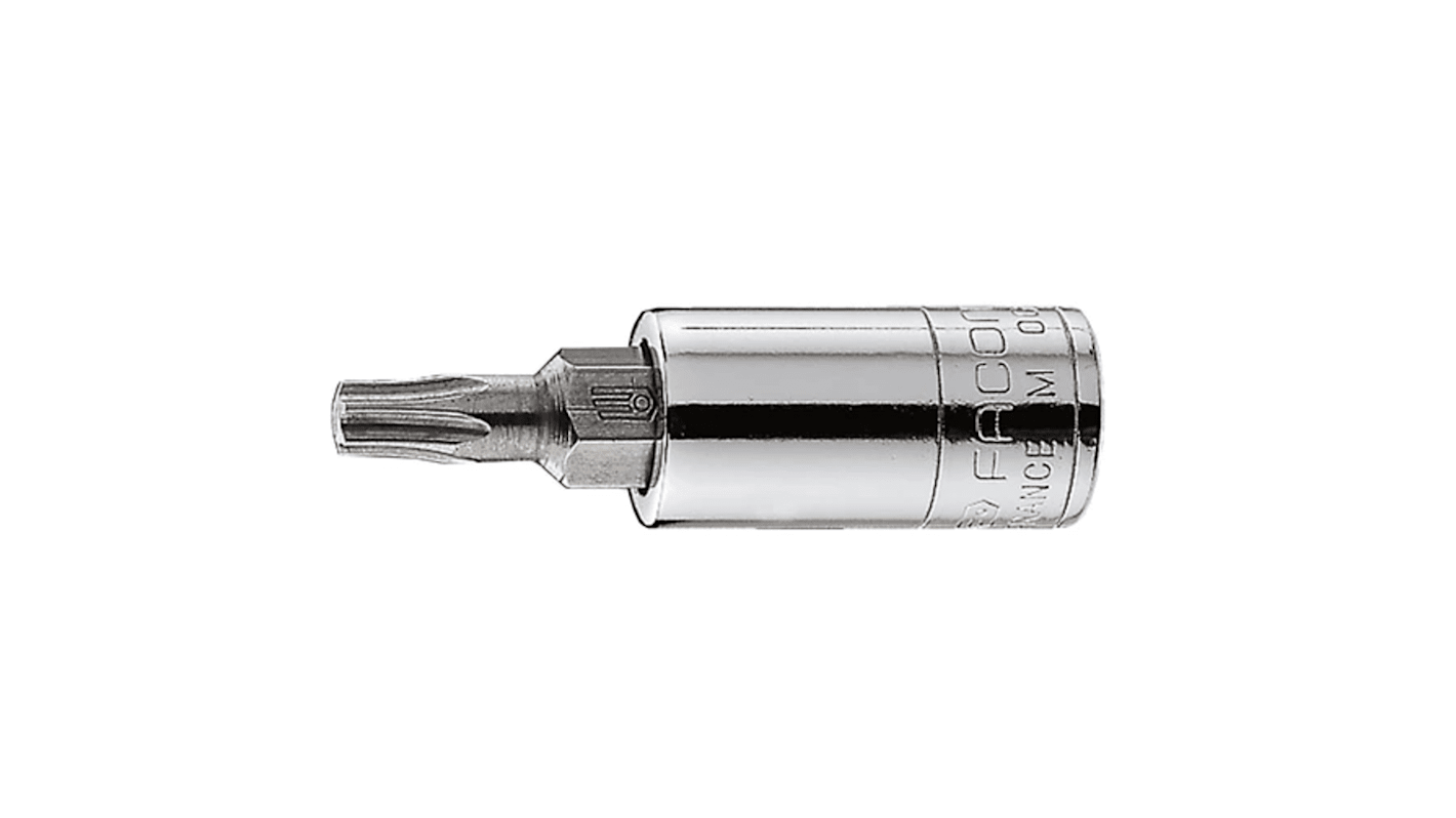 Facom 1/4 in Drive Bit Socket, Torx Bit, T25, 38 mm Overall Length