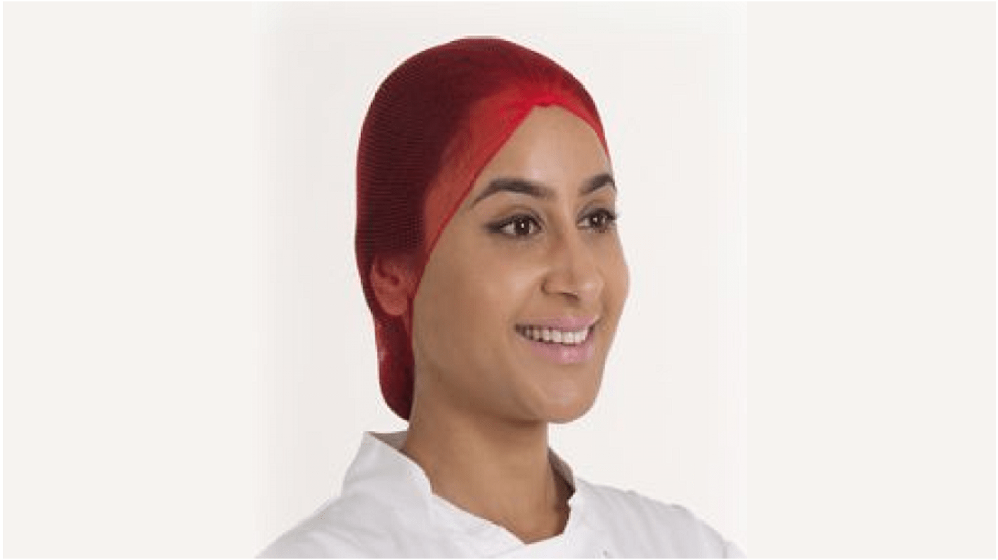 H0532 Hairtite Red Disposable Hair Net for Food Industry Use, One