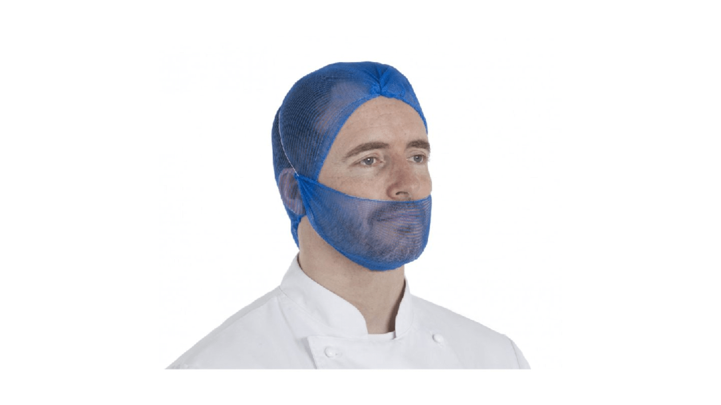 H1534 Hairtite Blue Disposable Beard Mask for Food Industry Use, X