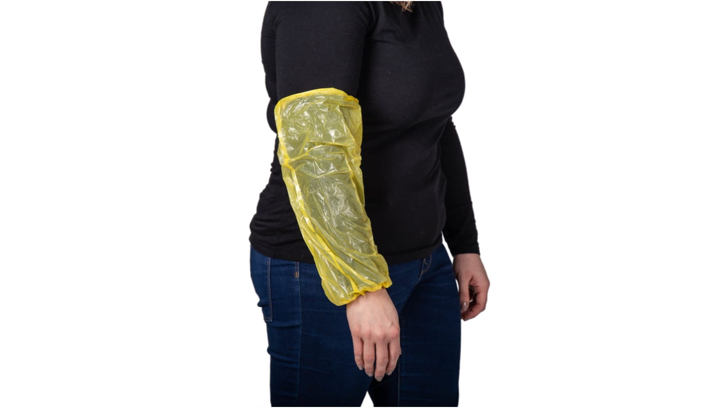 Protector de brazo RS PRO Amarillo Elástica Seguro para alimentación, Politeno Sector alimentario, Desechable 22 x 40