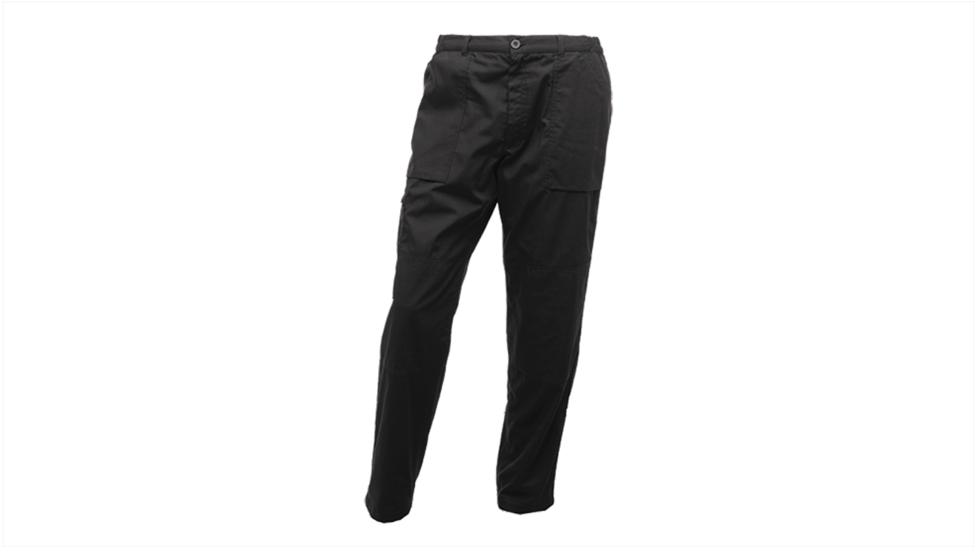 Pantalones de trabajo para Hombre, cintura 42plg, pierna 33plg, Negro, Hidrófugo, Polialgodón Men's Lined Action