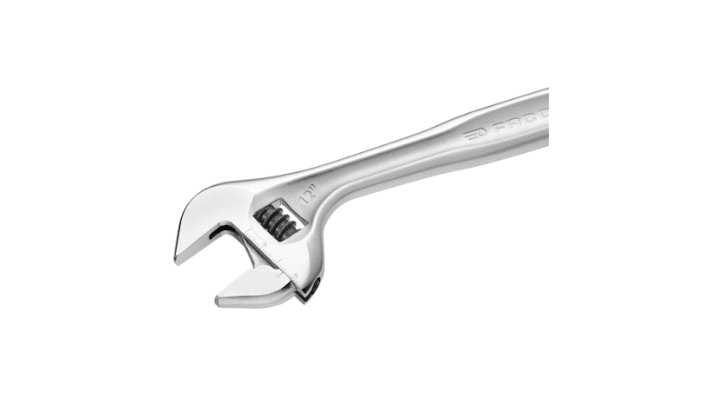 Facom Adjustable Spanner, 375 mm Overall, 50mm Jaw Capacity, Metal Handle