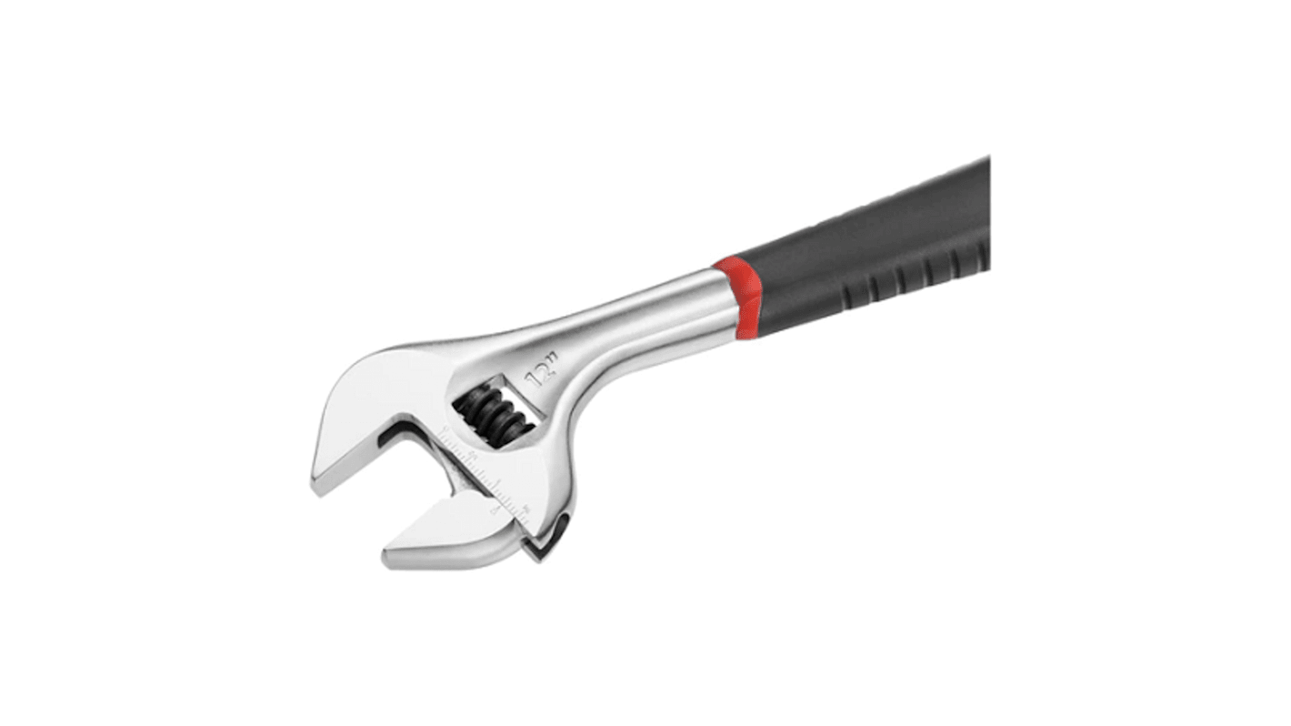 Facom Adjustable Spanner, 376 mm Overall, 50mm Jaw Capacity, Bi-Material Handle