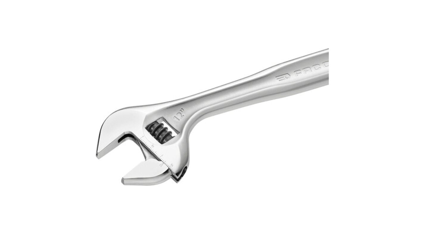 Facom Adjustable Spanner, 450 mm Overall, 63mm Jaw Capacity, Metal Handle