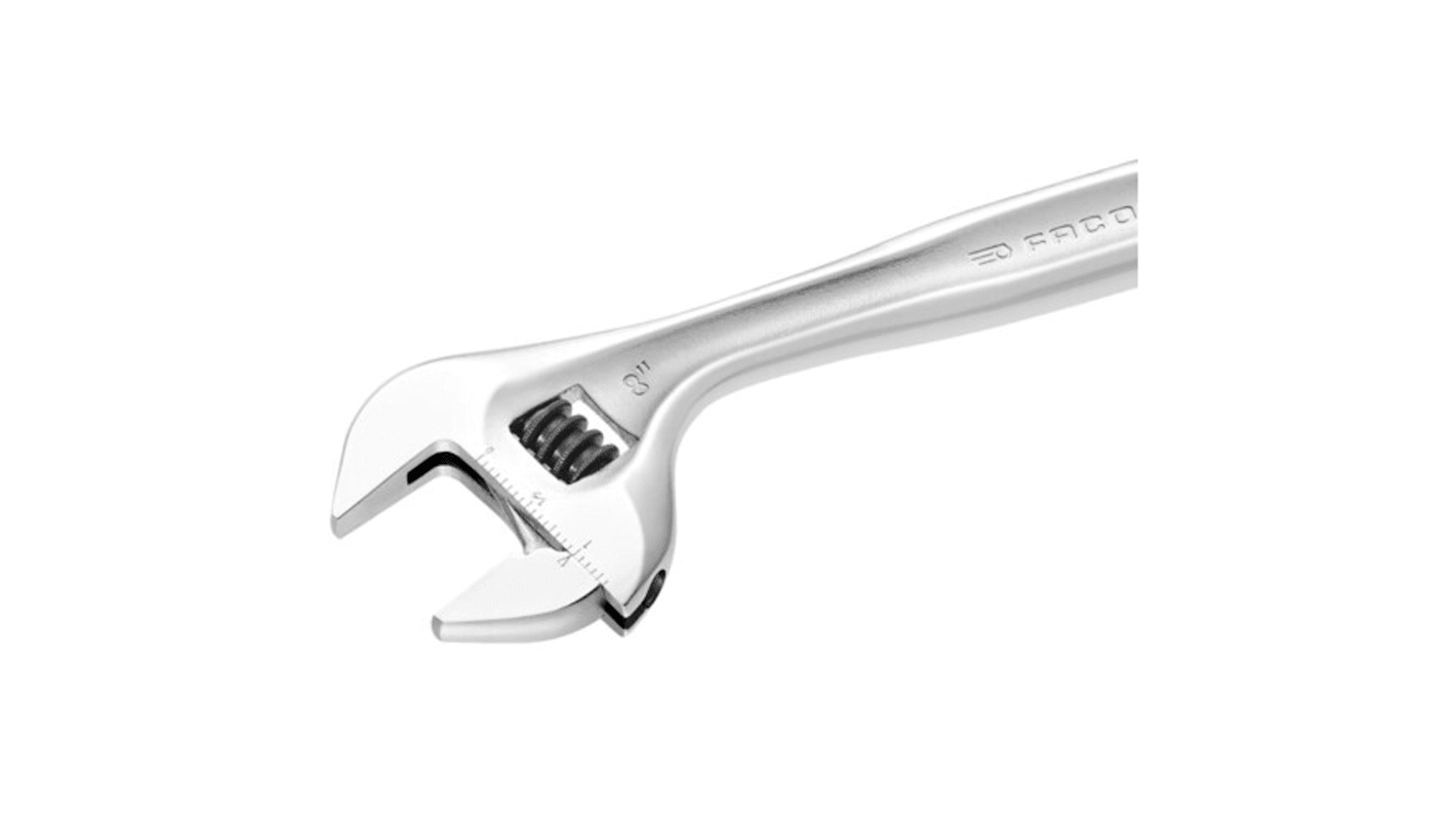 Facom Adjustable Spanner, 150 mm Overall, 23mm Jaw Capacity, Metal Handle