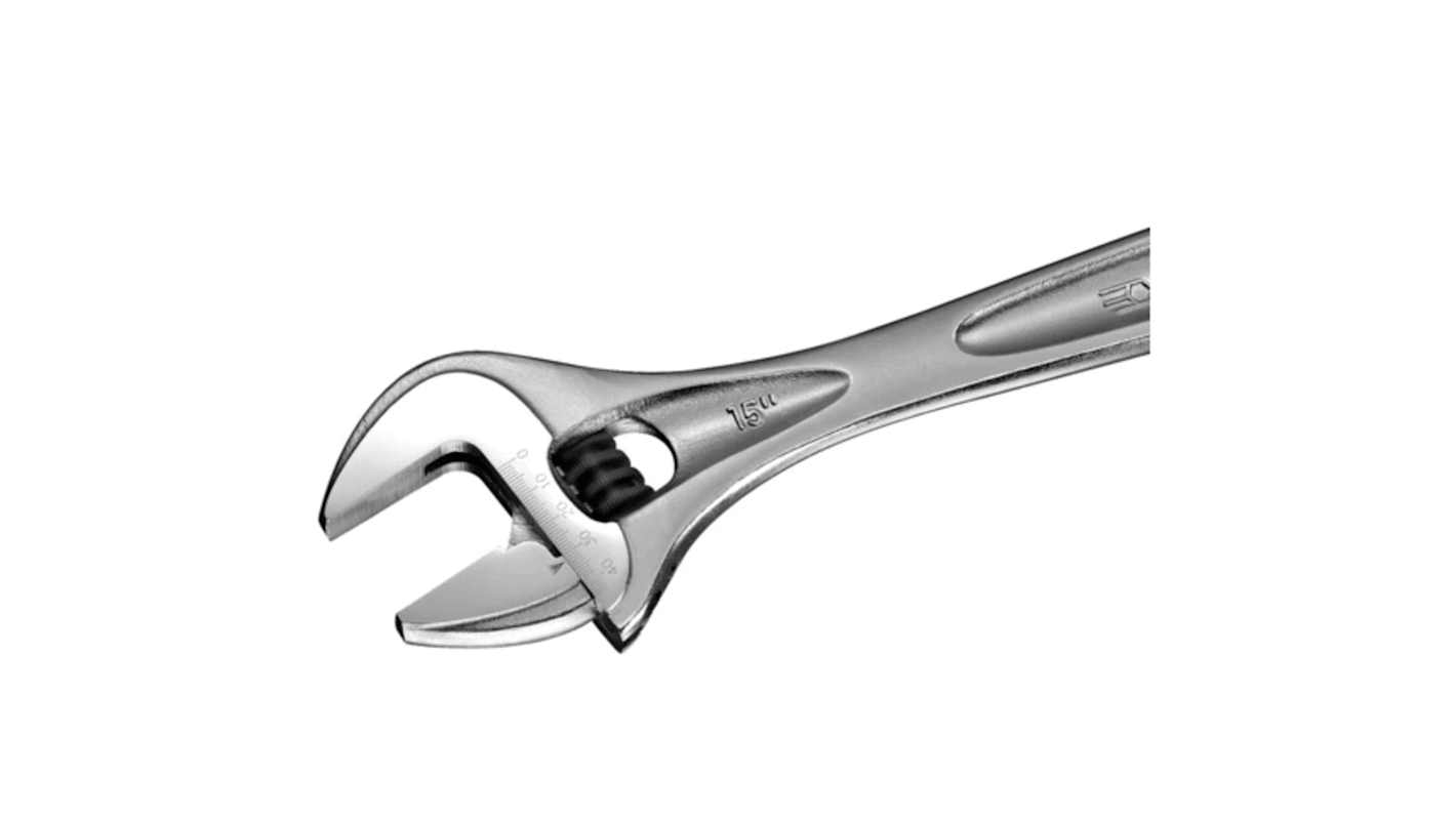 Facom Adjustable Spanner, 456 mm Overall, 53mm Jaw Capacity, Metal Handle