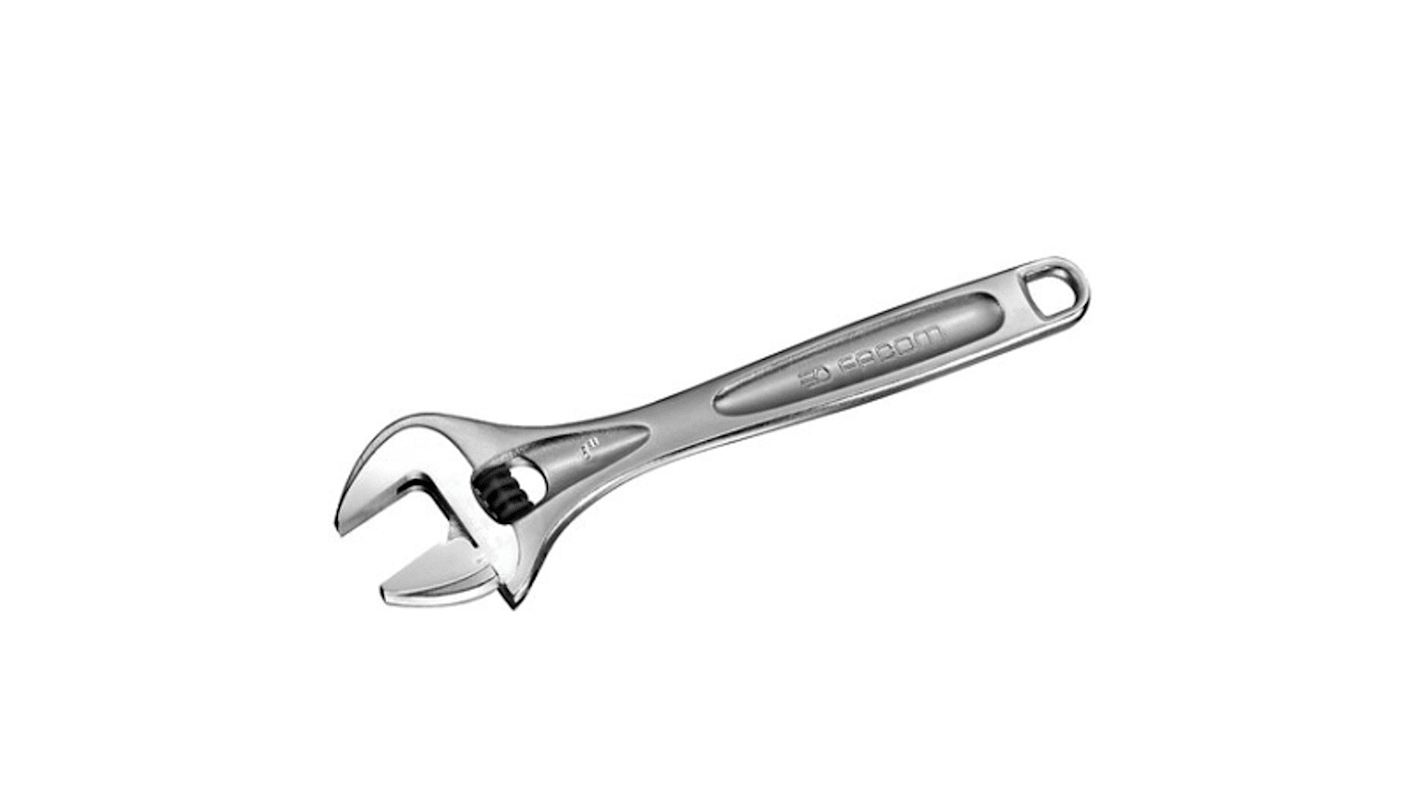 Facom Adjustable Spanner, 155 mm Overall, 20mm Jaw Capacity, Metal Handle