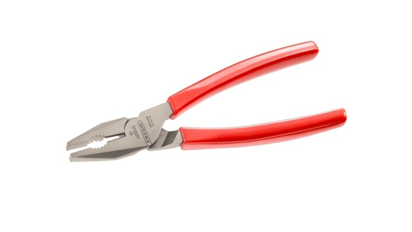 Facom Combination Pliers, 205 mm Overall, Flat Tip