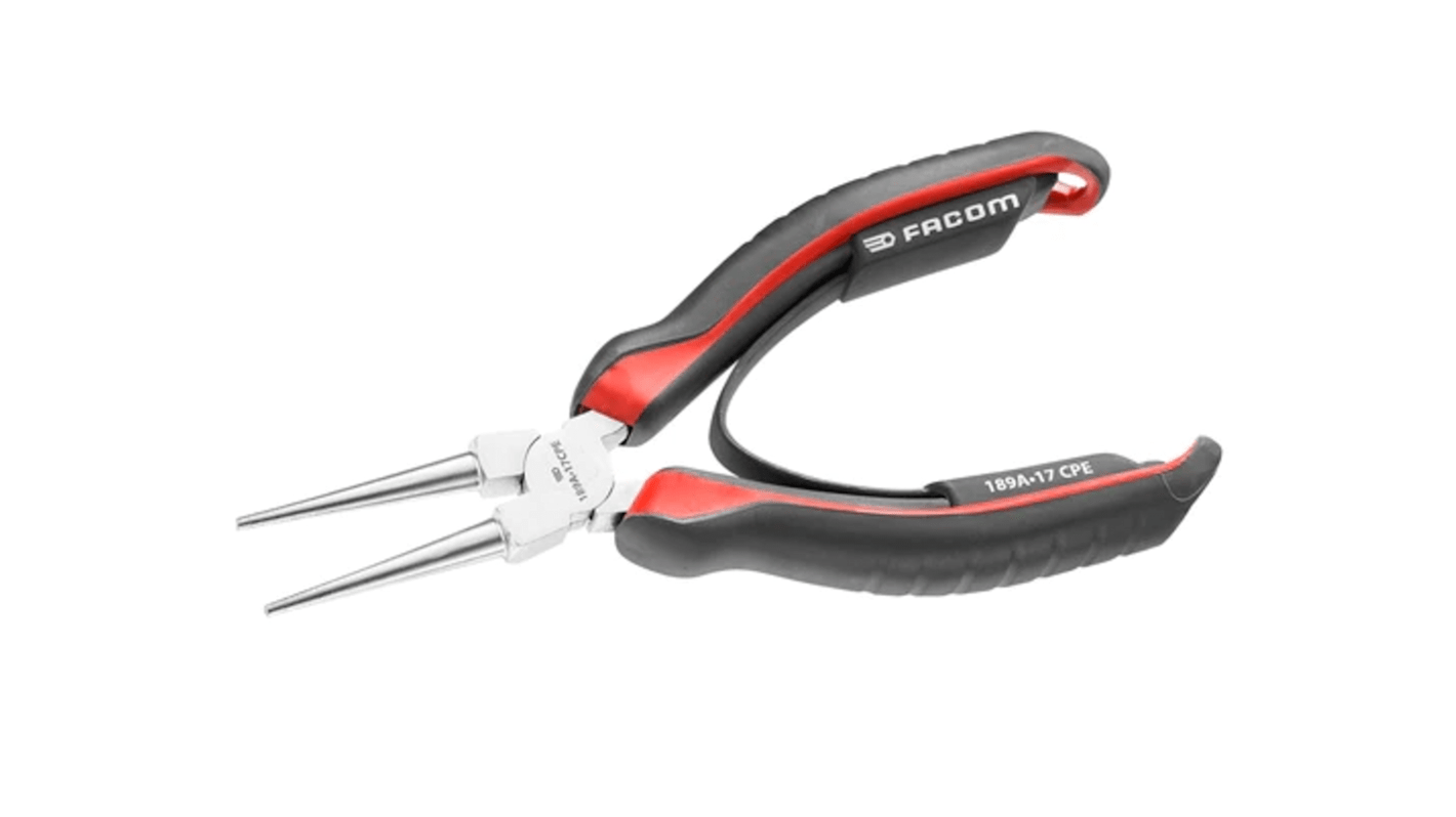 Facom Round Nose Pliers, 170 mm Overall, Straight Tip