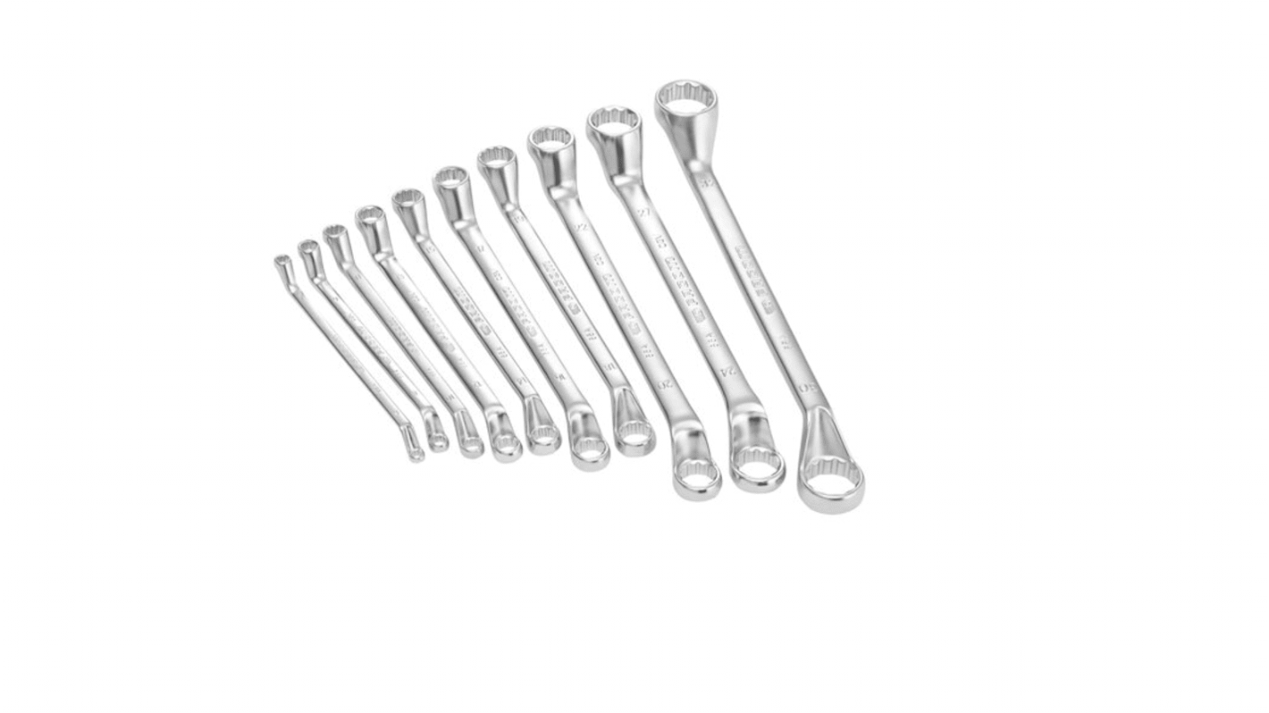 Facom 55A.JD Series 10-Piece Ring Spanner Set, 6 x 7 → 30 x 32 mm