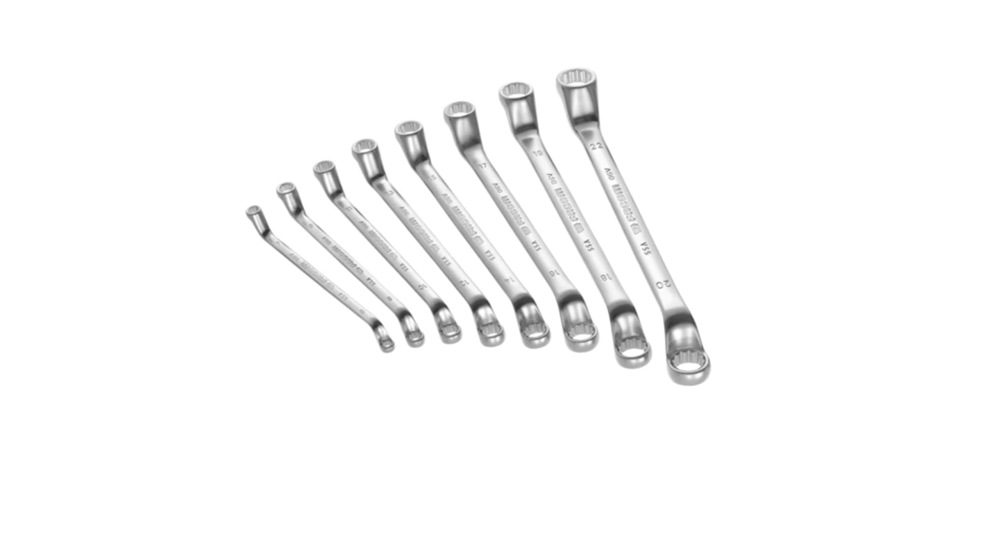 Facom 55A.JD Series 8-Piece Ring Spanner Set, 6 x 7 → 20 x 22 mm