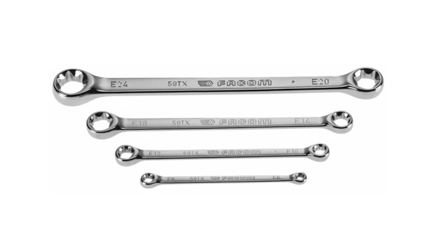 59TX.J4 59TX Series 4Piece Ring Spanner Set, 6x8 mm, 10x12 mm