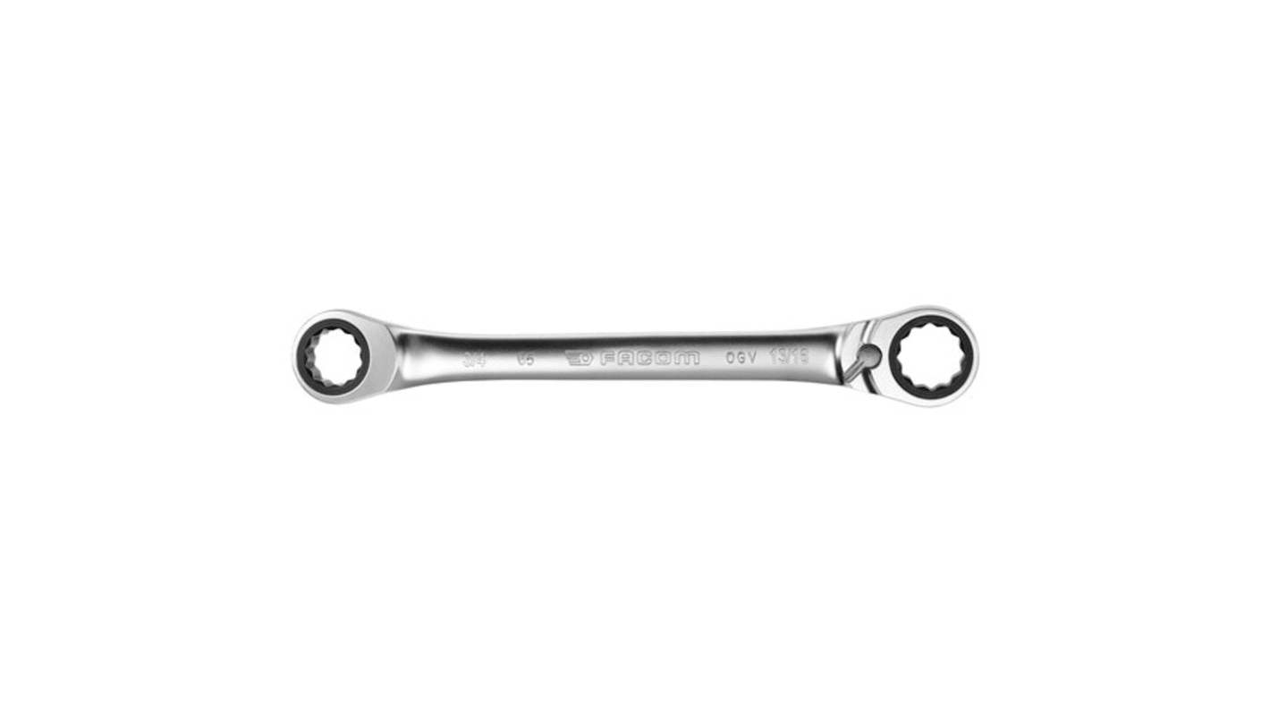 65.3/8X7/16 Ratchet Ring Spanner, Imperial, Double Ended, 150