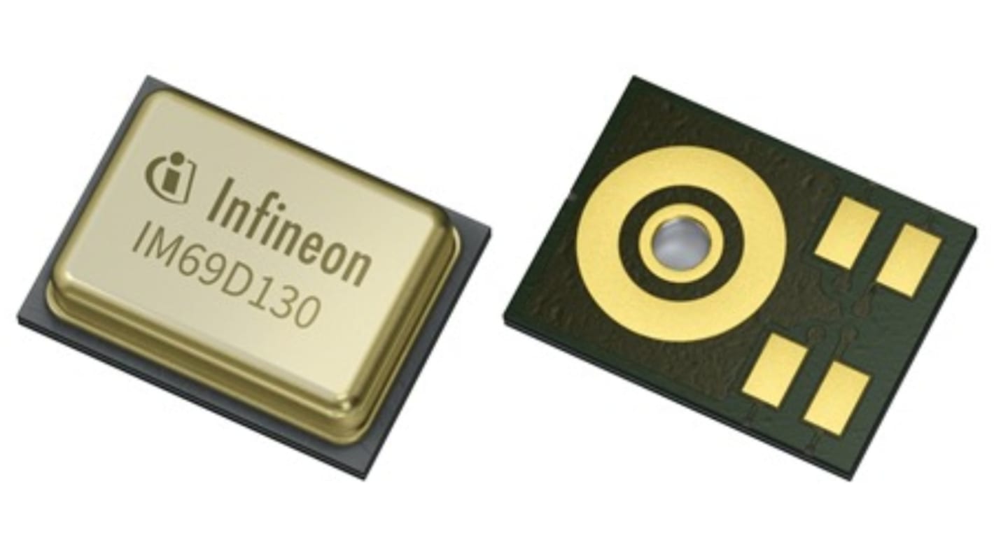 Infineon 5 Pin Microphone, Omni-Directional, Surface Mount, Digital Output, LLGA, 3.6V