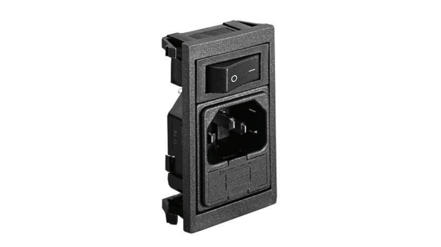 Bulgin C14 Vertical Panel Mount IEC Connector Male, 10A