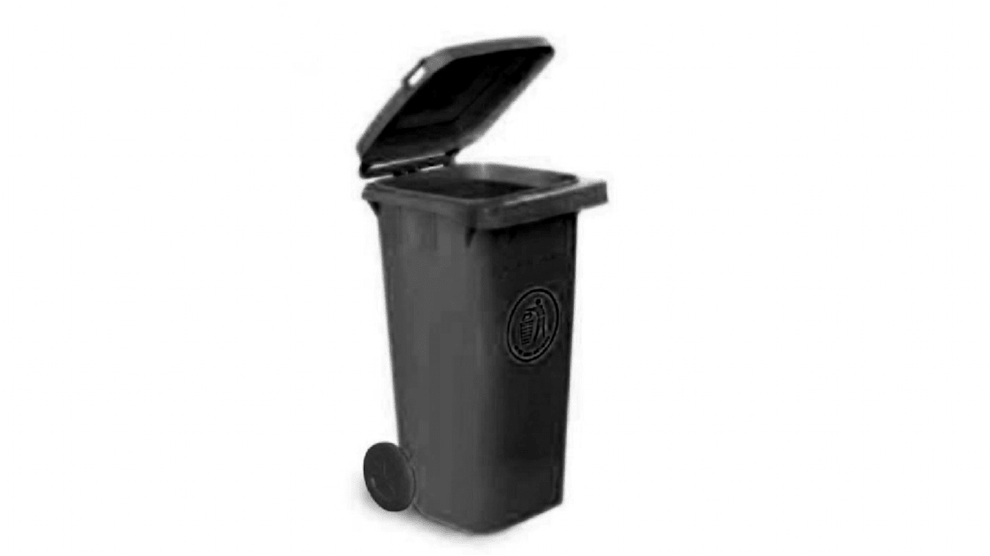 Cubo de basura RS PRO Negro de 120L de Polipropileno