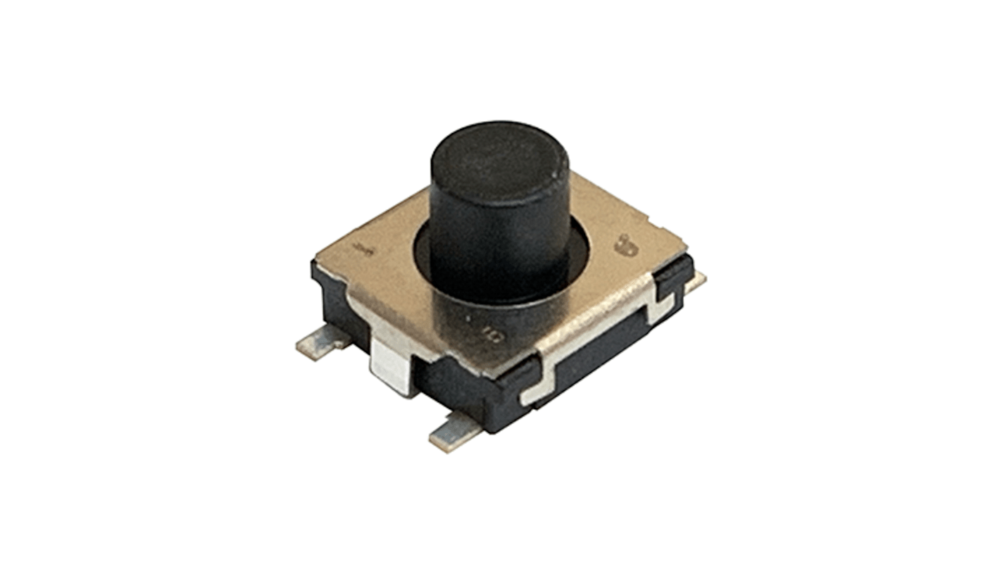 Dotykový spínač, barva ovladače: Černá, typ ovladače: Tlačná deska SPST 20 mA 2.5mm Povrchová montáž